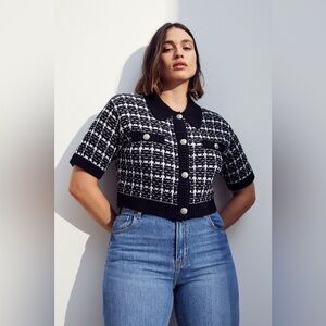 32. H&M Collared Cardigan Short Sleeve Sweaters Size M